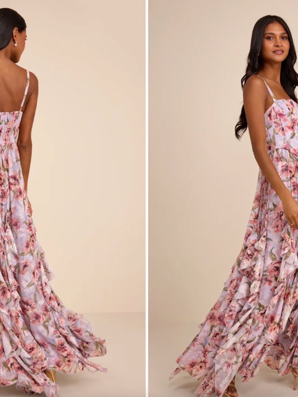 Lulus Hensley Lavender Multi Floral Bustier Maxi Dress Purple - Size M - Picture 2 of 2